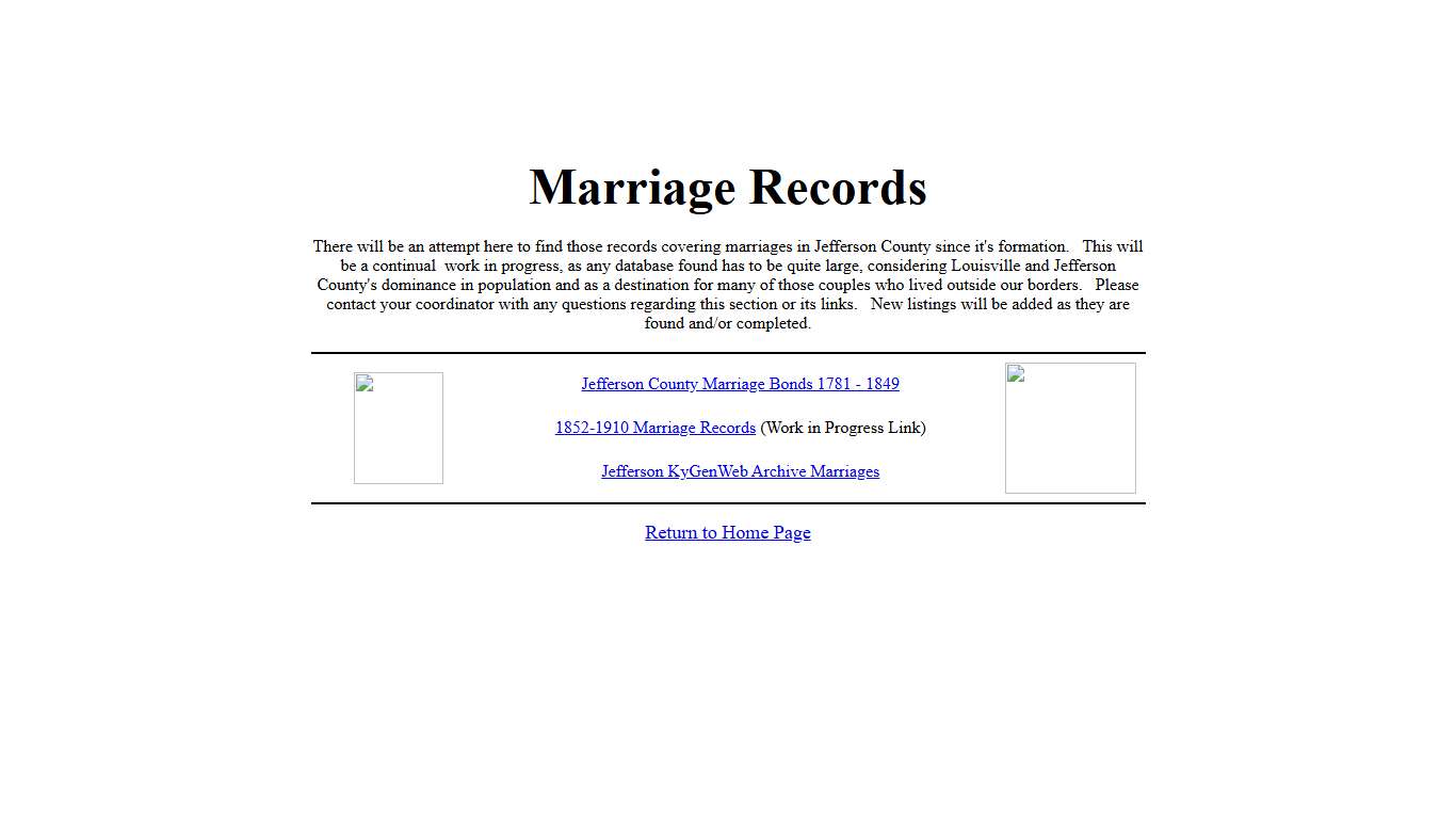 Metro Louisville - Jefferson County, Kentucky Marriage Links