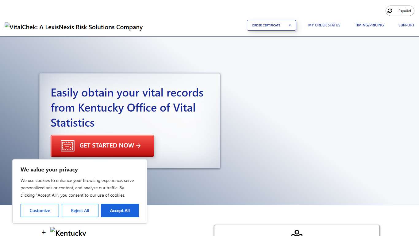 Kentucky Office of Vital Statistics (KY) | Order Certificates - VitalChek